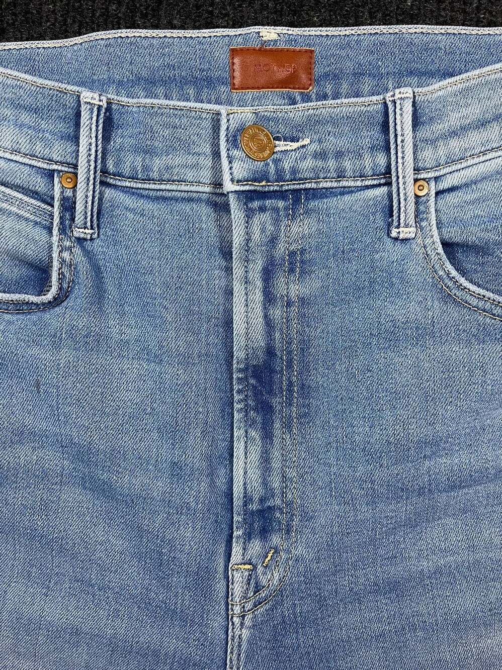 MOTHER The Insider Crop Step Fray Size 32 Distressed Denim Jeans